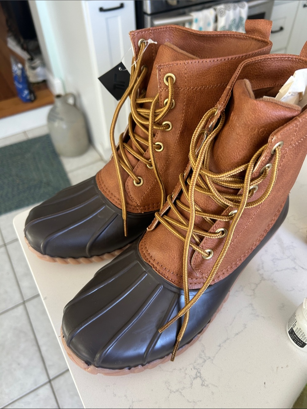 London Fog Brown and Dark Brown Duck Boots